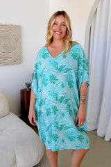 Tropicana Short Dress In Mint Leaf