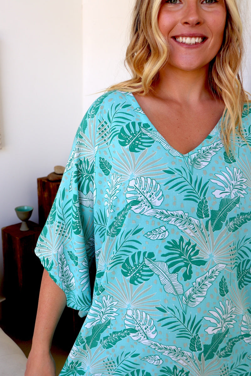 Tropicana Short Dress In Mint Leaf