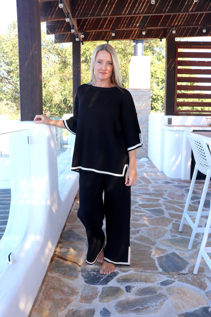 Elodie Knit Set in Black