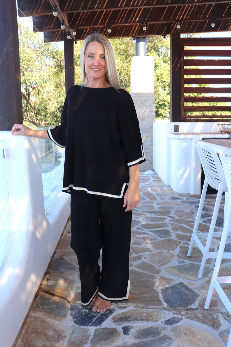 Elodie Knit Set in Black