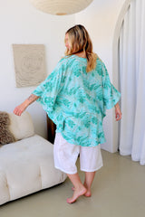 Set Free Batwing Top/Dress In Mint Leaf