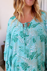 Set Free Batwing Top/Dress In Mint Leaf