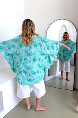 Set Free Batwing Top/Dress In Mint Leaf