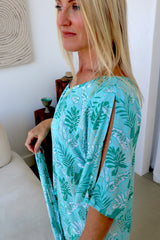 Getaway Short Sleeve Short Dress in Mint Leaf