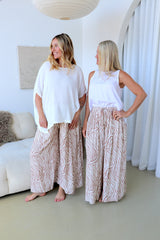 Bora Bora Long Wide Leg Pant Zebra Taupe