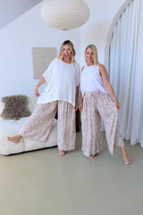 Bora Bora Long Wide Leg Pant Zebra Taupe
