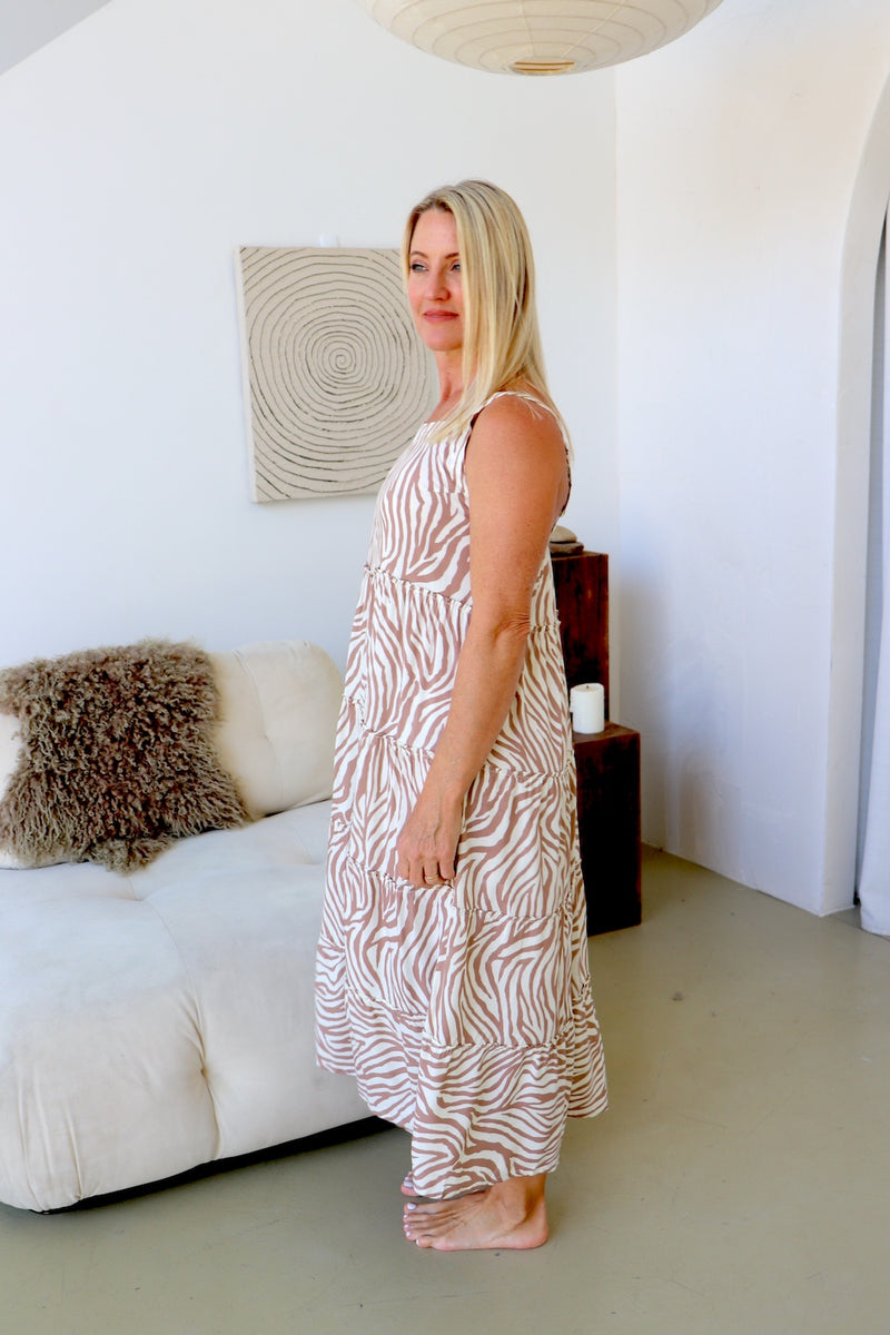 Chloe Maxi in Zebra Taupe