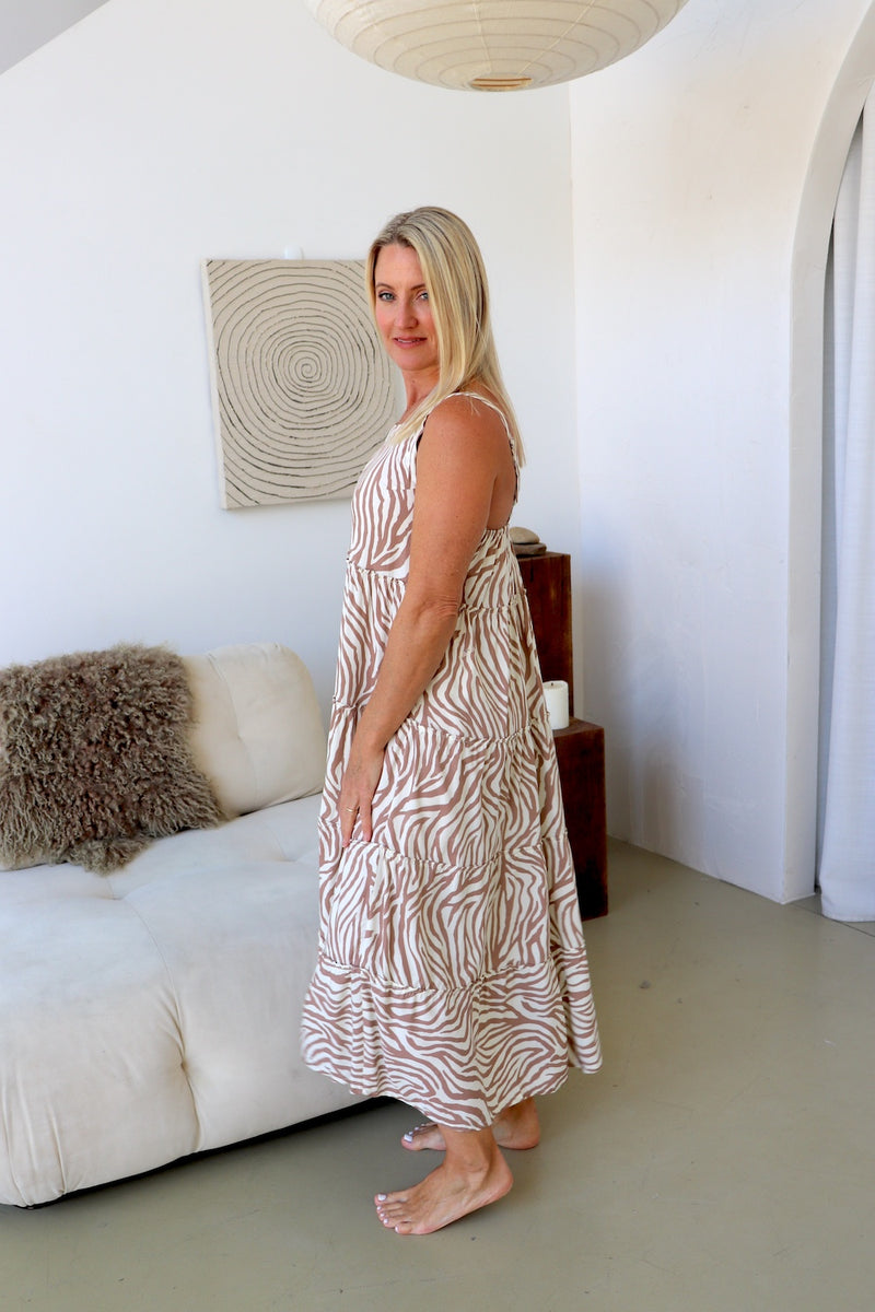 Chloe Maxi in Zebra Taupe