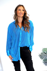 Charmaine Long Sleeve Top in Electric Blue