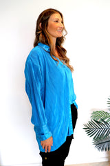 Charmaine Long Sleeve Top in Electric Blue