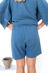 Cotton Lighthouse Shorts in Blue Stone