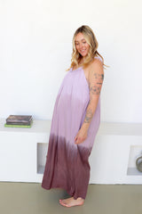 Celine Maxi Dress In Lilac Mocha Dream Tie Dye