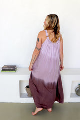 Celine Maxi Dress In Lilac Mocha Dream Tie Dye