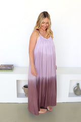 Celine Maxi Dress In Lilac Mocha Dream Tie Dye