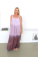 Celine Maxi Dress In Lilac Mocha Dream Tie Dye