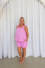 Designer RO Cotton PJ Set in Pink Gingham