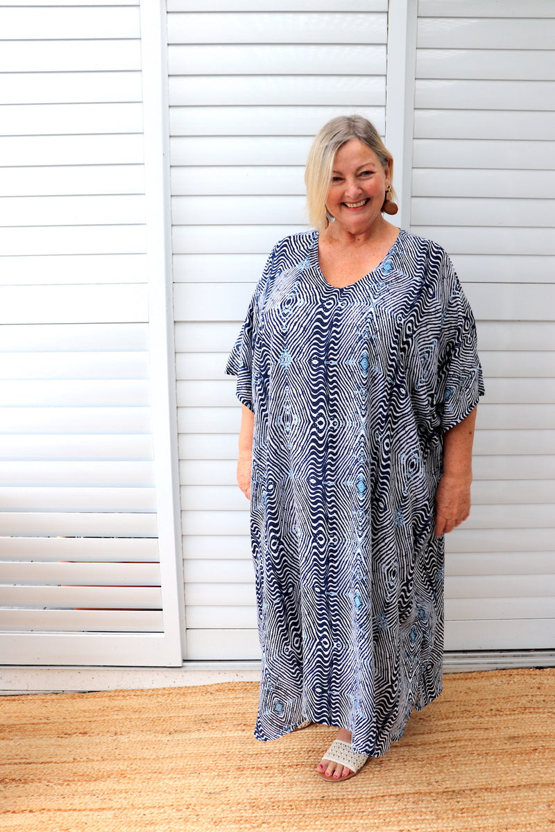 Long Kaftan In Uluru Navy