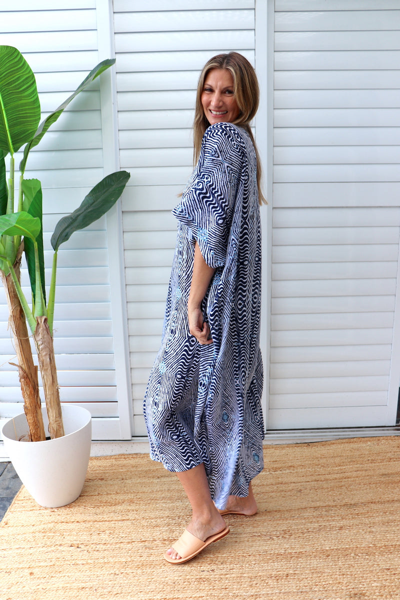 Long Kaftan In Uluru Navy