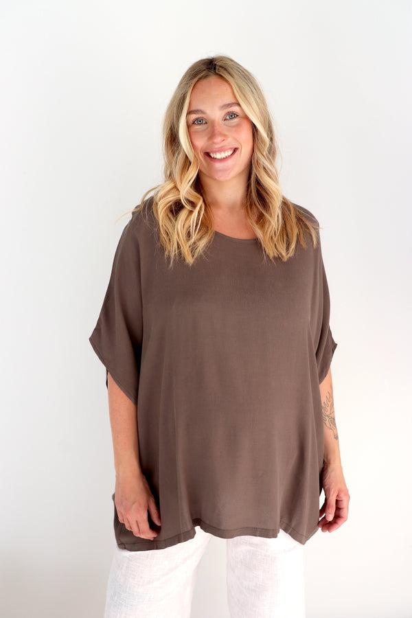 Relaxed Boho One Size Top in Coco