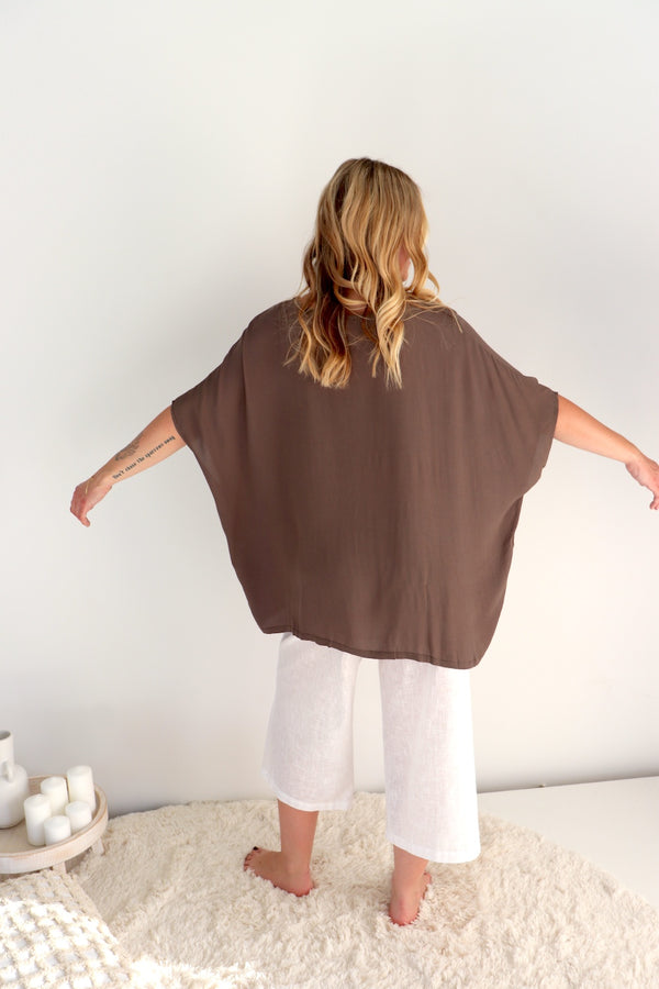 Relaxed Boho One Size Top in Coco