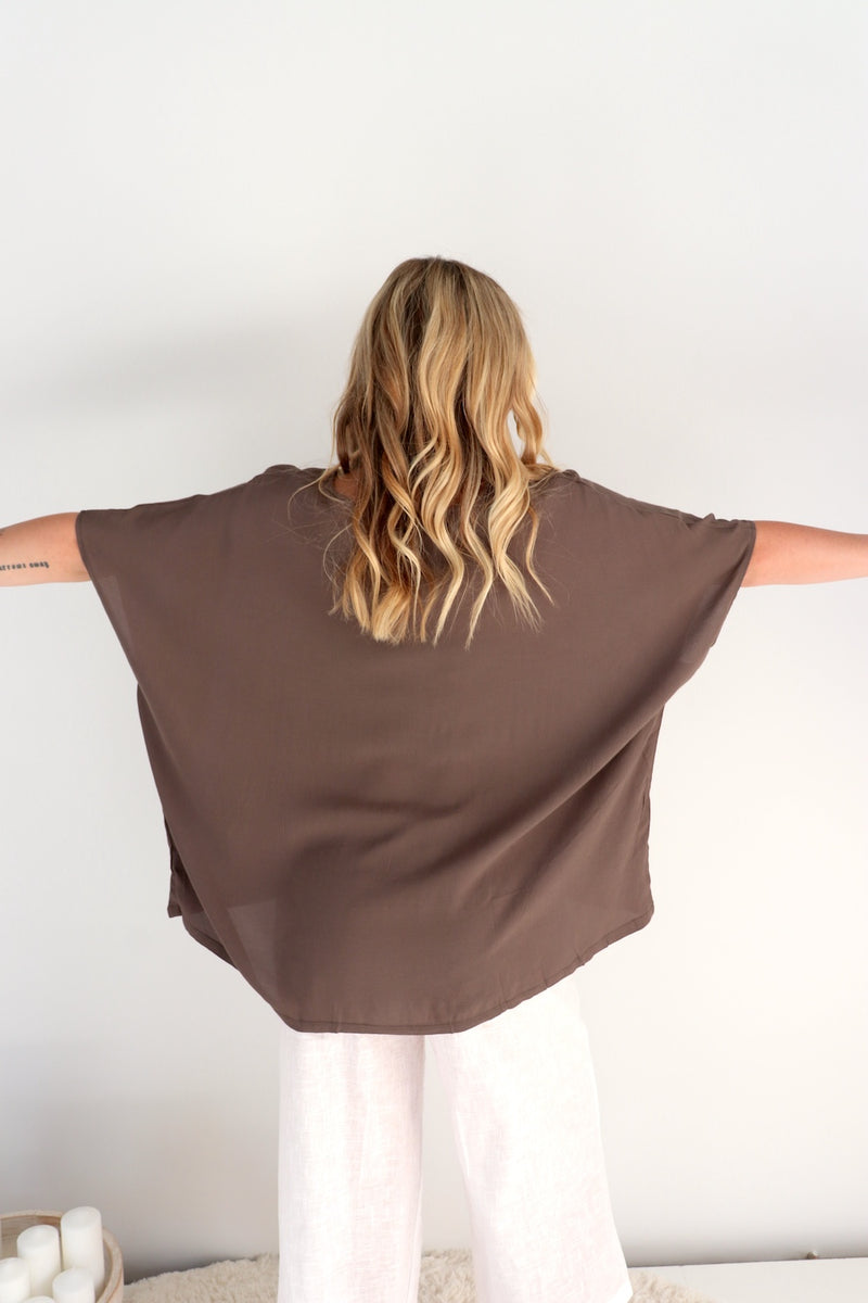 Relaxed Boho One Size Top in Coco