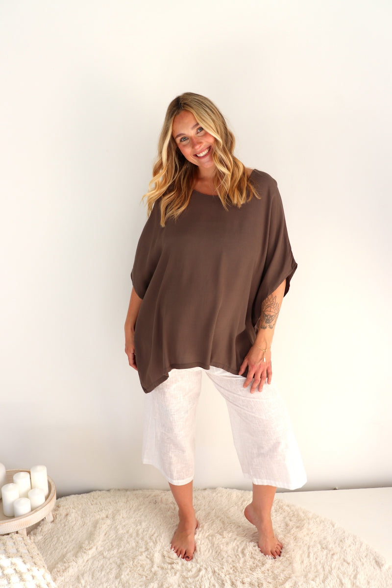 Relaxed Boho One Size Top in Coco