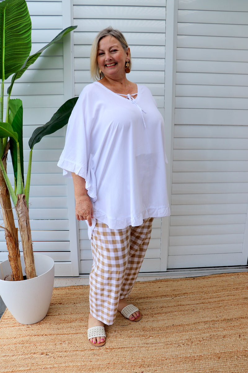 Dream Pant in Cotton Gingham Latte