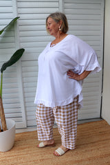 Dream Pant in Cotton Gingham Latte