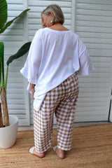 Dream Pant in Cotton Gingham Latte