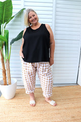 Dream Pant in Cotton Gingham Latte