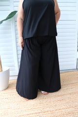 Caribbean Long Wide Leg Pant In Black