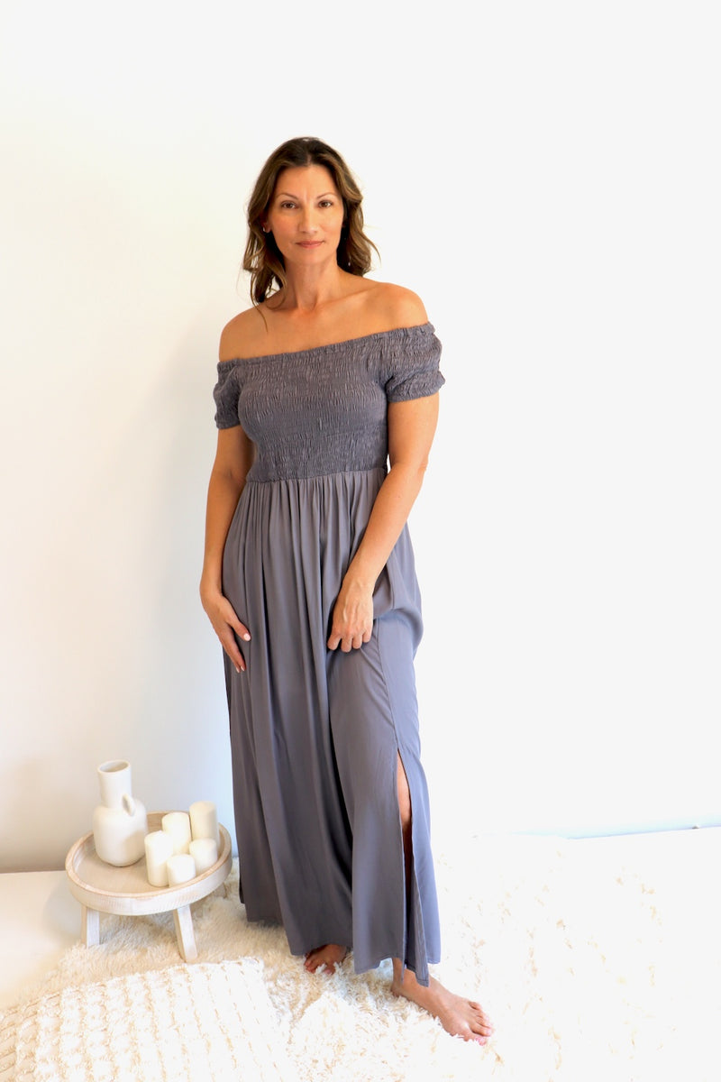 Day Off Maxi Dress in Silver Grey