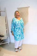 Daydream Long Sleeve Dress/Top in Promise Land Aqua