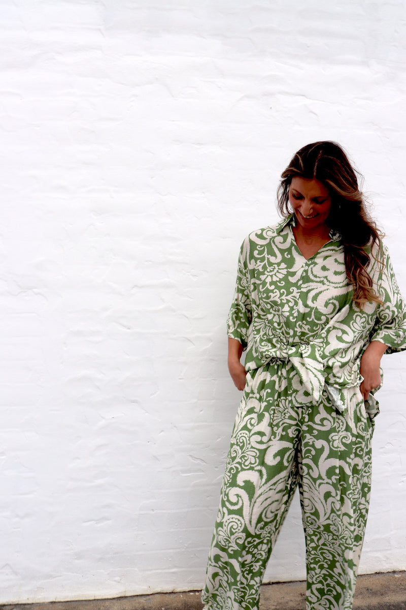 Sahara Pant & Shirt Set in Sage