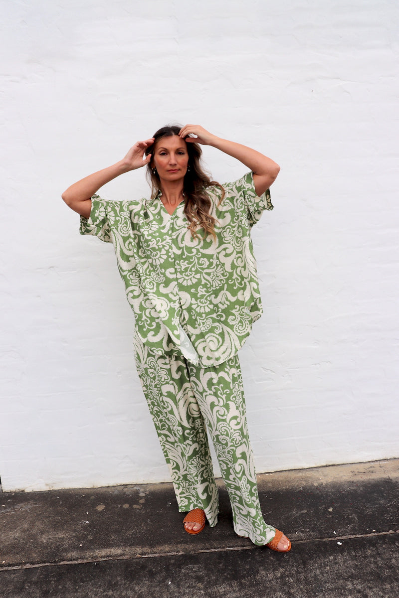 Sahara Pant & Shirt Set in Sage