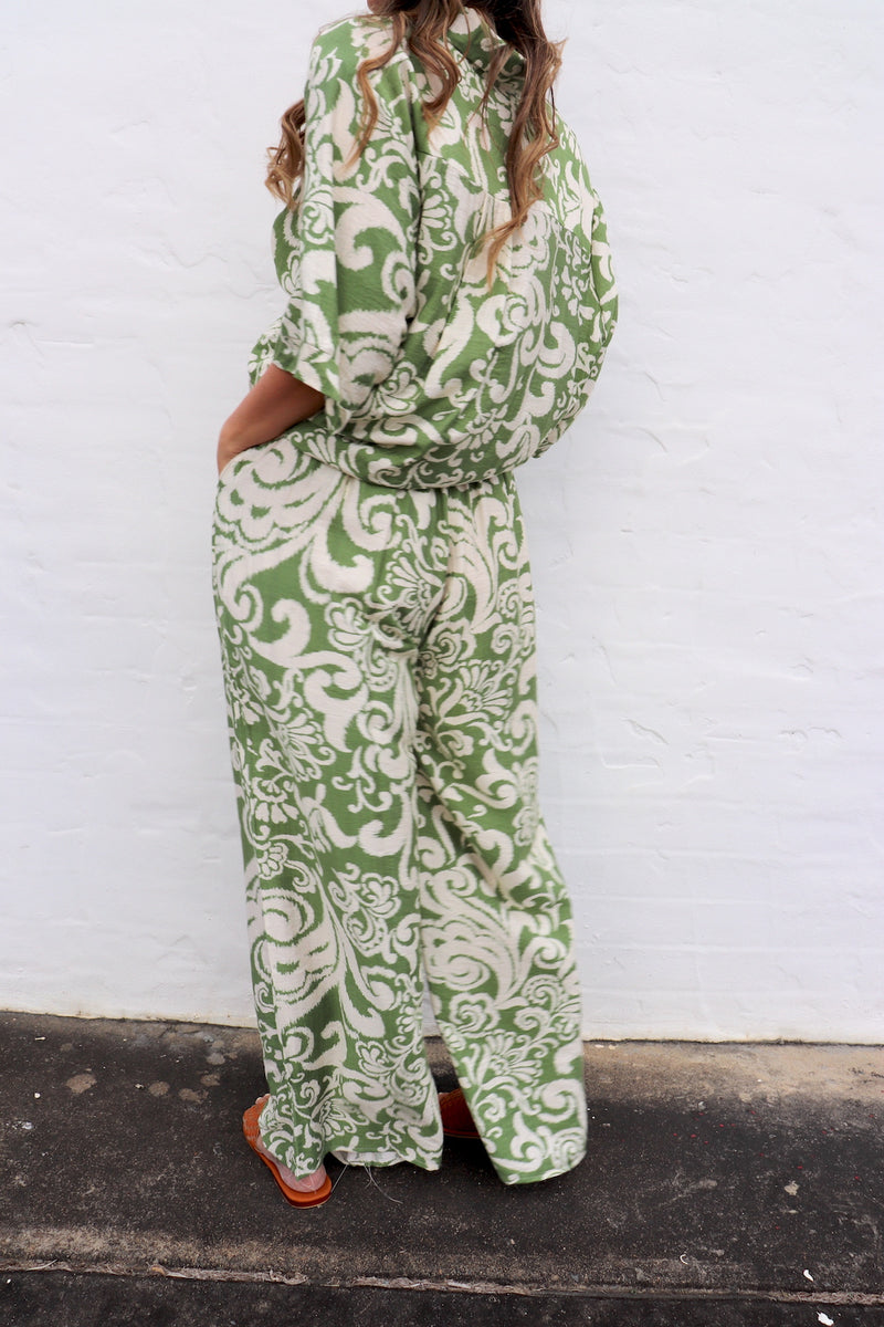 Sahara Pant & Shirt Set in Sage