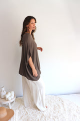 Relaxed Boho One Size Top in Coco