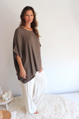Relaxed Boho One Size Top in Coco