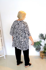 Short Kaftan - Black & White