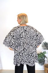 Short Kaftan - Black & White