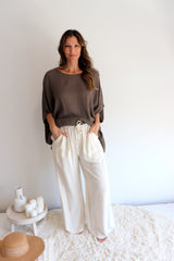 Relaxed Boho One Size Top in Coco