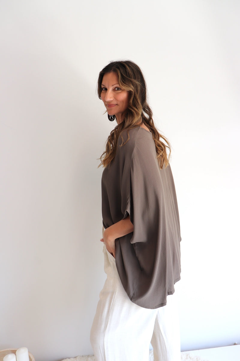Relaxed Boho One Size Top in Coco