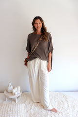 Relaxed Boho One Size Top in Coco