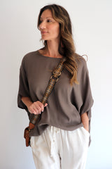 Relaxed Boho One Size Top in Coco