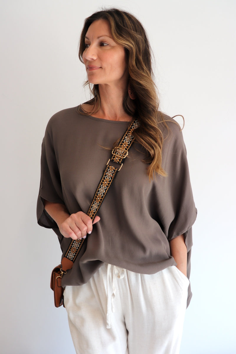 Relaxed Boho One Size Top in Coco