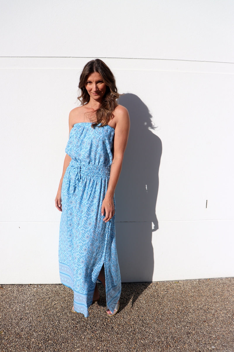 Daytripper Tube Maxi Dress In Ocean Blossom