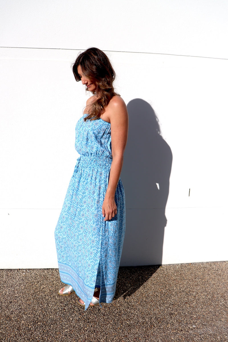 Daytripper Tube Maxi Dress In Ocean Blossom