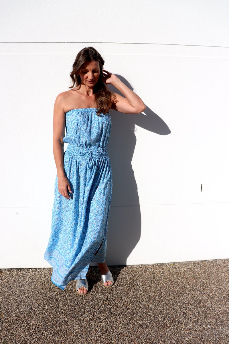 Daytripper Tube Maxi Dress In Ocean Blossom