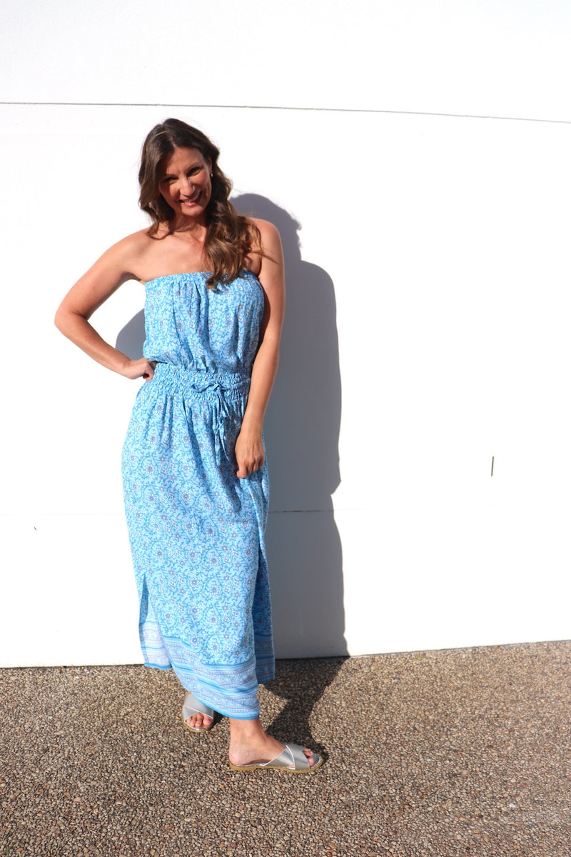 Daytripper Tube Maxi Dress In Ocean Blossom