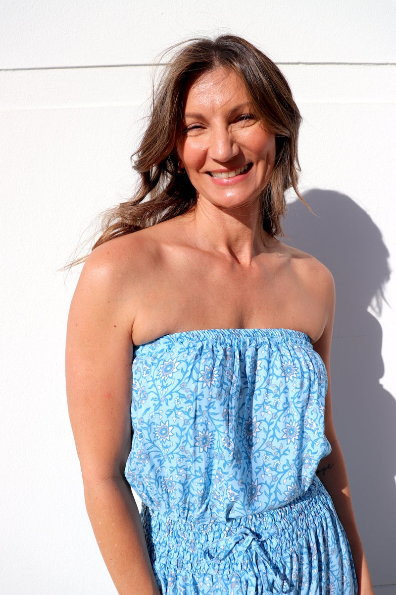 Daytripper Tube Maxi Dress In Ocean Blossom